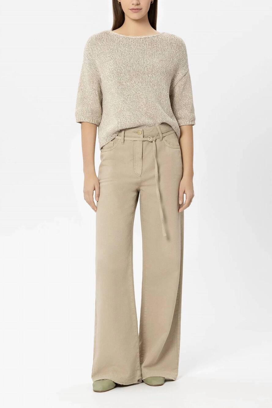 NEW LUISA CERANO mouliné look sweater in sand